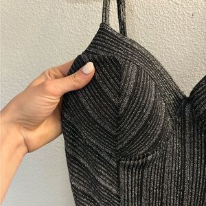 Black and Silver Striped Jumpsuit